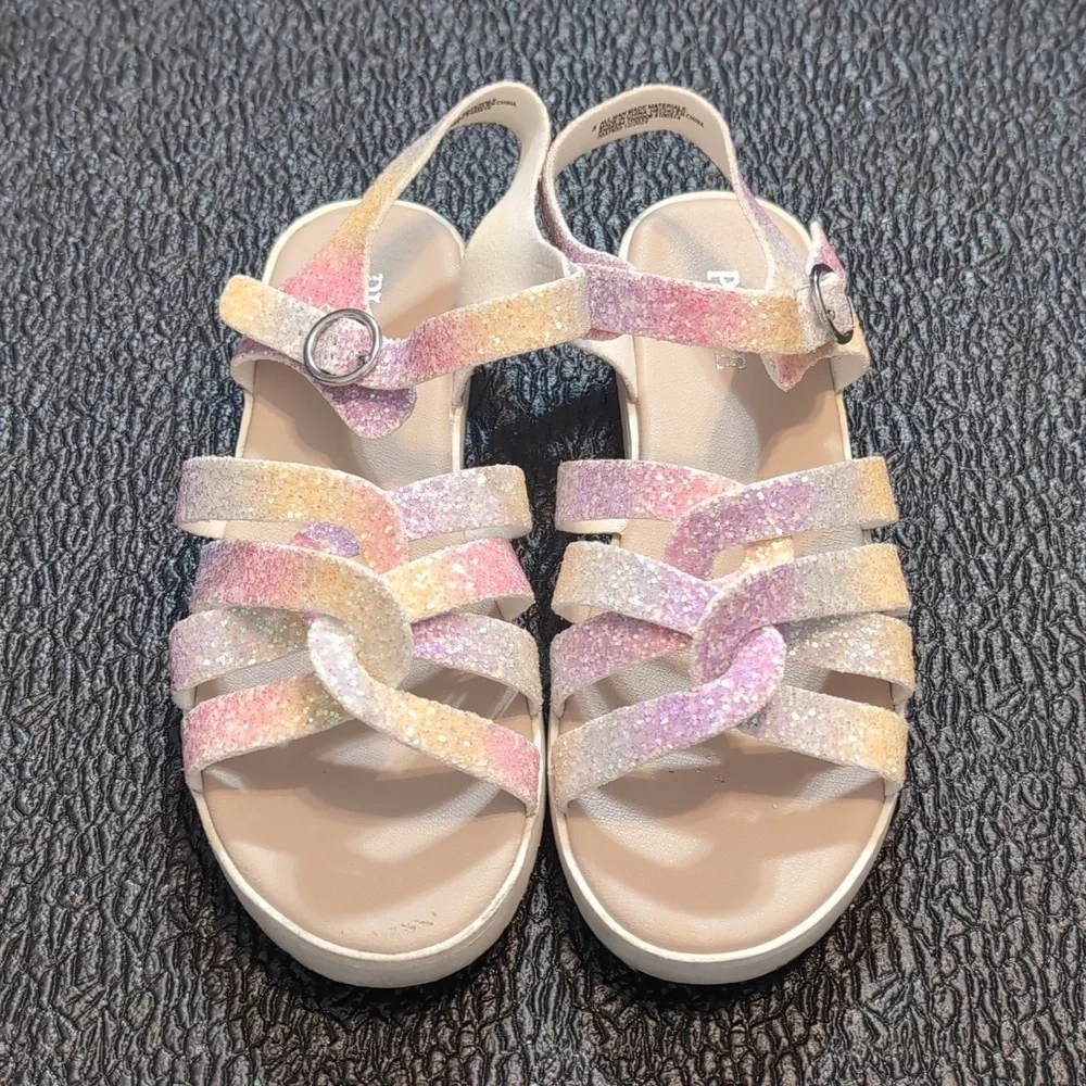 Children's Place Rainbow Glitter Sandals Shoes